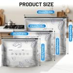 30Pcs Reusable Aluminum Foil Sealable Storage Bags, 2026 New Thicken Stand Up Foil Sealable Bags with Label and Zip Lock, Resealable Storage Bags for Vegetable Fruit Meat (S*10+M*10+L*10)