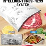 30Pcs Reusable Aluminum Foil Sealable Storage Bags, 2026 New Thicken Stand Up Foil Sealable Bags with Label and Zip Lock, Resealable Storage Bags for Vegetable Fruit Meat (S*10+M*10+L*10)