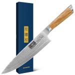 HOSHANHO Damascus Chef Knife 8 Inch, Professional 67 Layers 10Cr15CoMoV Super Steel Kitchen Knife, Ultra Sharp Japanese Knife with Durable Ergonomic Olive Wood Handle