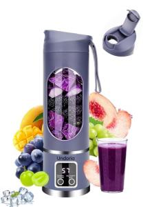 Undoria Portable Blender Cordless for Shakes and Smoothies,12 Blades USB Rechargeable Small Blender,16 oz Personal for Ice and Frozen Fruit,Compact and Easy to Clean,Ideal for Home and Travel (Purple)