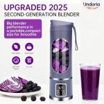 Undoria Portable Blender Cordless for Shakes and Smoothies,12 Blades USB Rechargeable Small Blender,16 oz Personal for Ice and Frozen Fruit,Compact and Easy to Clean,Ideal for Home and Travel (Purple)