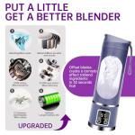 Undoria Portable Blender Cordless for Shakes and Smoothies,12 Blades USB Rechargeable Small Blender,16 oz Personal for Ice and Frozen Fruit,Compact and Easy to Clean,Ideal for Home and Travel (Purple)