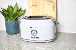 Frigidaire ETO102-WHITE, 2 Slice Toaster, Retro Style, Wide Slot for Bread, English Muffins, Croissants, and Bagels, 5 Adjustable Toast Settings, Cancel and Defrost, 900w, White