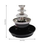 1lb Chocolate Fountain Machine, 3-Tier Stainless Steel Electric Fondue Fountain with Fruit Plate & 6 Forks, for Parties Weddings Events, 120V 40W, US Plug (Black)