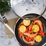 AEWHALE Stainless Steel Electric Skillet-12 inch Non Stick Frying Pan with Lid and Detachable Handle,Adjustable Temperature Control Knob & Dishwasher-Friendly,Oven-Safe