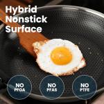 AEWHALE Stainless Steel Electric Skillet-12 inch Non Stick Frying Pan with Lid and Detachable Handle,Adjustable Temperature Control Knob & Dishwasher-Friendly,Oven-Safe