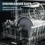 AEWHALE Stainless Steel Electric Skillet-12 inch Non Stick Frying Pan with Lid and Detachable Handle,Adjustable Temperature Control Knob & Dishwasher-Friendly,Oven-Safe