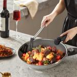 AEWHALE Stainless Steel Electric Skillet-12 inch Non Stick Frying Pan with Lid and Detachable Handle,Adjustable Temperature Control Knob & Dishwasher-Friendly,Oven-Safe