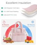 BAGSMART Lunch Bag Women, Double Deck Insulated Lunch Box, Quilted Puffer Lunch Tote, Leakproof, Durable & Reusable Large Lunch Cooler For Work Picnic Travel Meal Prep, Camel