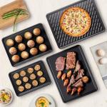 4 Pack Baking Sheet Pan with Cooling Rack, 0.8mm Thick Nonstick Cookie Sheets for Oven, Half/Quarter/Jelly Roll Pans for Oven, Heavy Duty Baking Trays for Oven with Diamond Texture