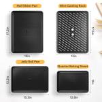 4 Pack Baking Sheet Pan with Cooling Rack, 0.8mm Thick Nonstick Cookie Sheets for Oven, Half/Quarter/Jelly Roll Pans for Oven, Heavy Duty Baking Trays for Oven with Diamond Texture