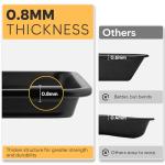 4 Pack Baking Sheet Pan with Cooling Rack, 0.8mm Thick Nonstick Cookie Sheets for Oven, Half/Quarter/Jelly Roll Pans for Oven, Heavy Duty Baking Trays for Oven with Diamond Texture