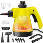 Steam Cleaner - Handheld Steam Cleaner with 12Pcs Accessories & Safety Lock, Pressurized Handheld Steam Cleaner for Home, Tile, Windows, Bathrooms, Kitchens, Grease, Car, Yellow