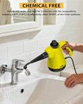 Steam Cleaner - Handheld Steam Cleaner with 12Pcs Accessories & Safety Lock, Pressurized Handheld Steam Cleaner for Home, Tile, Windows, Bathrooms, Kitchens, Grease, Car, Yellow