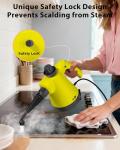 Steam Cleaner - Handheld Steam Cleaner with 12Pcs Accessories & Safety Lock, Pressurized Handheld Steam Cleaner for Home, Tile, Windows, Bathrooms, Kitchens, Grease, Car, Yellow