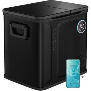 EUHOMY 12 Volt Refrigerator, 58QT Dual Zone Electric Cooler APP Control, Car Refrigerator with 12/24V DC 110-240V AC, Car Fridge -4℉~68℉, Portable Freezer Aluminum Interior for Camping,Trip,Home,Truck