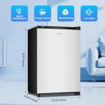 BANGSON 3.0 Cu.ft Compact Upright Freezer, Energy-Saving Mini Freezer with Adjustable Thermostat, Removable Shelves, Reversible Door, Ideal for Garage/Dorm/Office/Apartment, Silver