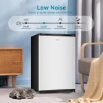 BANGSON 3.0 Cu.ft Compact Upright Freezer, Energy-Saving Mini Freezer with Adjustable Thermostat, Removable Shelves, Reversible Door, Ideal for Garage/Dorm/Office/Apartment, Silver