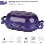 VORRINGARD Enameled Cast Iron Sourdough Bread Oven, Dutch Oven, Loaf Cast Iron Bread Pan for Homemade Bread Baking, Meatloaf Pan with Lid, 5QT, Purple