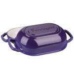 VORRINGARD Enameled Cast Iron Sourdough Bread Oven, Dutch Oven, Loaf Cast Iron Bread Pan for Homemade Bread Baking, Meatloaf Pan with Lid, 5QT, Purple
