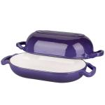 VORRINGARD Enameled Cast Iron Sourdough Bread Oven, Dutch Oven, Loaf Cast Iron Bread Pan for Homemade Bread Baking, Meatloaf Pan with Lid, 5QT, Purple