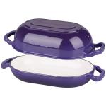 VORRINGARD Enameled Cast Iron Sourdough Bread Oven, Dutch Oven, Loaf Cast Iron Bread Pan for Homemade Bread Baking, Meatloaf Pan with Lid, 5QT, Purple