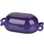 VORRINGARD Enameled Cast Iron Sourdough Bread Oven, Dutch Oven, Loaf Cast Iron Bread Pan for Homemade Bread Baking, Meatloaf Pan with Lid, 5QT, Purple