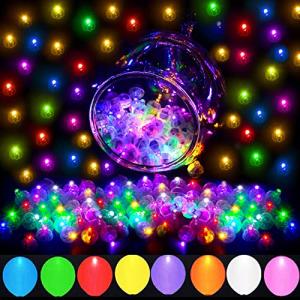 JJGoo 100pcs LED Balloon Light Mini Round Balls Lights, Waterproof Flash Tiny Led Lights for Paper Lantern Easter Eggs Birthday Party Wedding Halloween Christmas Decoration