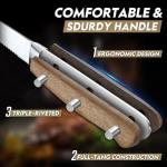Freelander Serrated Steak Knives Set of 4, 4.5" Japanese High Carbon Stainless Steel Steak Knife Set with Wood Handle, Japanese Sharp Full Tang Dinner Knives for Table,Christmas Gifts for Men Women