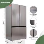 Hamilton Beach HBF2067 French Door Full Size Refrigerator with Freezer Drawer, 20.3 cu ft, Stainless Steel
