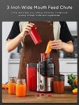 Juicer Machines, Juilist 3" Wide Mouth Juicer Extractor Max Power 800W, for Vegetable and Fruit with 3-Speed Setting, 400W Motor, Easy to Clean, Red