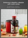 Juicer Machines, Juilist 3" Wide Mouth Juicer Extractor Max Power 800W, for Vegetable and Fruit with 3-Speed Setting, 400W Motor, Easy to Clean, Red