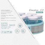 Studio 54 Yogurt Maker Machine with 7 Reusable Glass Jars (6oz Each), Probiotic Greek Yogurt Maker with Precise Time & Temperature Controls, Retro Blue Digital Yogurt Maker