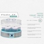 Studio 54 Yogurt Maker Machine with 7 Reusable Glass Jars (6oz Each), Probiotic Greek Yogurt Maker with Precise Time & Temperature Controls, Retro Blue Digital Yogurt Maker