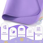 Silicone Art Mats for Kids, 24"x16" Silicone Craft Mat with Lip to Keep Clean, Play Sand, Painting, DIY Crafts Mat for Kids (Purple)