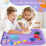 Silicone Art Mats for Kids, 24"x16" Silicone Craft Mat with Lip to Keep Clean, Play Sand, Painting, DIY Crafts Mat for Kids (Purple)