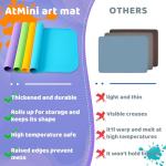 Silicone Art Mats for Kids, 24"x16" Silicone Craft Mat with Lip to Keep Clean, Play Sand, Painting, DIY Crafts Mat for Kids (Purple)
