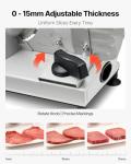 VEVOR Meat Slicer, 6.7 inch 150W Electric Deli Slicer Machine with 2 SUS420 Blades, 0-0.6 inch Adjustable Thickness, ETL Certified Home Food-Slicer for Meat, Ham, Baguett, Steak