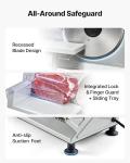 VEVOR Meat Slicer, 6.7 inch 150W Electric Deli Slicer Machine with 2 SUS420 Blades, 0-0.6 inch Adjustable Thickness, ETL Certified Home Food-Slicer for Meat, Ham, Baguett, Steak