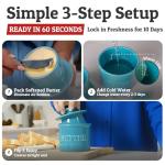 PriorityChef French Butter Crock with Lid, Keep Butter Spreadable & Fresh, Butter Keeper to Leave On Counter, French Butter Dish Perfect for Bread and Toast, Ideal Kitchen Gift, Turquoise