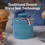 PriorityChef French Butter Crock with Lid, Keep Butter Spreadable & Fresh, Butter Keeper to Leave On Counter, French Butter Dish Perfect for Bread and Toast, Ideal Kitchen Gift, Turquoise