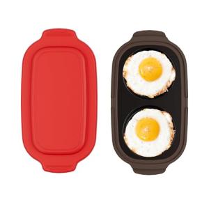 Microwave Egg Cooker |Microwave Fryer& Poacher Maker for 2 Eggs |RV Essential Kitchen Appliances | Perfect for Breakfast Sandwiches | Dishwasher-Safe & BPA-Free