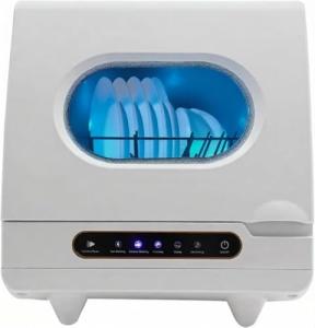 Portable Countertop Dishwasher, 5 Wash Programs Automatic Water Absorption, Mini Dishwasher with 1.5-Meter Inlet/Outlet Hoses,Connect the Faucet,162℉ High-Temp & Drying for Apartments, Dorms, Rvs (A)