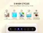 Portable Countertop Dishwasher, 5 Wash Programs Automatic Water Absorption, Mini Dishwasher with 1.5-Meter Inlet/Outlet Hoses,Connect the Faucet,162℉ High-Temp & Drying for Apartments, Dorms, Rvs (A)