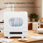 Portable Countertop Dishwasher, 5 Wash Programs Automatic Water Absorption, Mini Dishwasher with 1.5-Meter Inlet/Outlet Hoses,Connect the Faucet,162℉ High-Temp & Drying for Apartments, Dorms, Rvs (A)