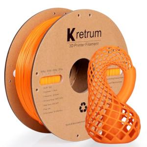 Kretrum PLA 3D Printing Filament 1.75 mm Dimensional Accuracy +/- 0.2 mm 1 KG 2.2 LBS Cardboard Spool Refills for Most FDM 3D Printer fits Bambu Creality FlashForge Anycubic ELEGOO etc. Orange