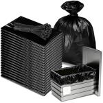 Feifeiya 24 Pcak Trash Compactor Bags for 15" Wide Models Black Heavy Duty Garbage Compactor Bag Leak-proof Kitchen Trash Bags with 100 Pcs Twist Ties 2.4 Mil Tear Resistant, Extra Strong Liner