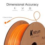 Kretrum PLA 3D Printing Filament 1.75 mm Dimensional Accuracy +/- 0.2 mm 1 KG 2.2 LBS Cardboard Spool Refills for Most FDM 3D Printer fits Bambu Creality FlashForge Anycubic ELEGOO etc. Orange