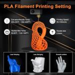 Kretrum PLA 3D Printing Filament 1.75 mm Dimensional Accuracy +/- 0.2 mm 1 KG 2.2 LBS Cardboard Spool Refills for Most FDM 3D Printer fits Bambu Creality FlashForge Anycubic ELEGOO etc. Orange