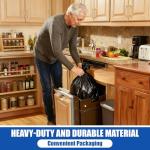 Feifeiya 24 Pcak Trash Compactor Bags for 15" Wide Models Black Heavy Duty Garbage Compactor Bag Leak-proof Kitchen Trash Bags with 100 Pcs Twist Ties 2.4 Mil Tear Resistant, Extra Strong Liner